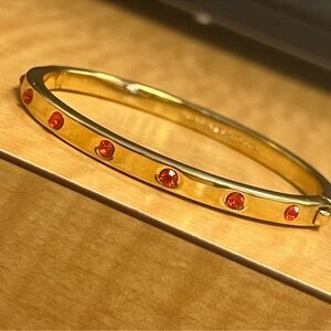 $68 New Kate Spade Set in Stone Polished Hinged Bangle Bracelet